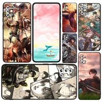 attack on giant popular for samsung galaxy a23 a73 a71 a53 a52 a51 a33 a32 a22 a03s a03 a02s a31 5g black soft tpu phone case