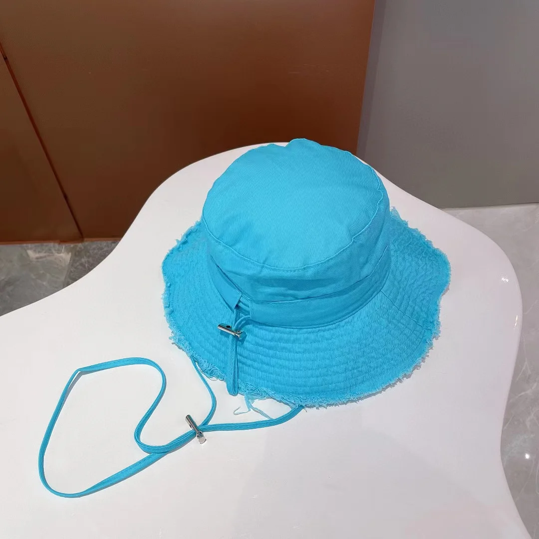 Panama Hat Fashion Solid Color Women's Folding Hat Bucket Hat High Quality Cotton Fisherman Hat Sunscreen Beach Hat YF0522 images - 6