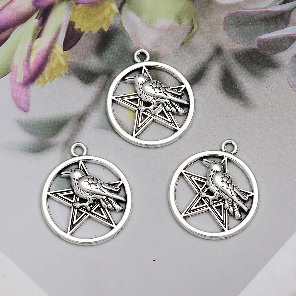 5 шт./партия, винтажные Подвески в виде ведьмы, звезды Викинга, ворона, пентаграмма, кулон для рукоделия, ювелирные изделия, фурнитура, аксессуары 5 шт./партия, винтажные Подвески в виде ведьмы, звезды Викинга, ворона, пентаграмма, кулон для рукоделия, ювелирные изделия, фурнитура, аксессуары