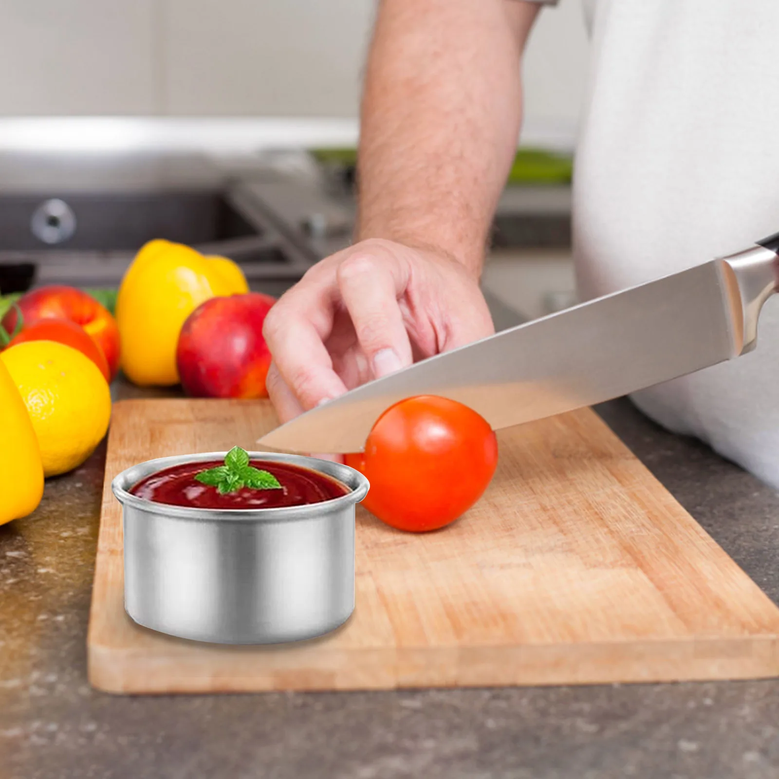 

Stainless Steel Sauce Cup Reusable Healthy Eating Salad Dressing Container Sealed Lunch Dip Container 2022 New
