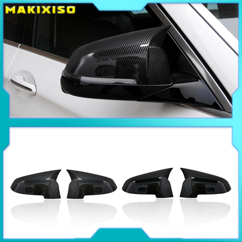 

For BMW 5 6 7 Series Black mirror cover F10 F11 F18 F07 F12 F13 F06 F01 F02 LCL Carbon fiber pattern mirror cover