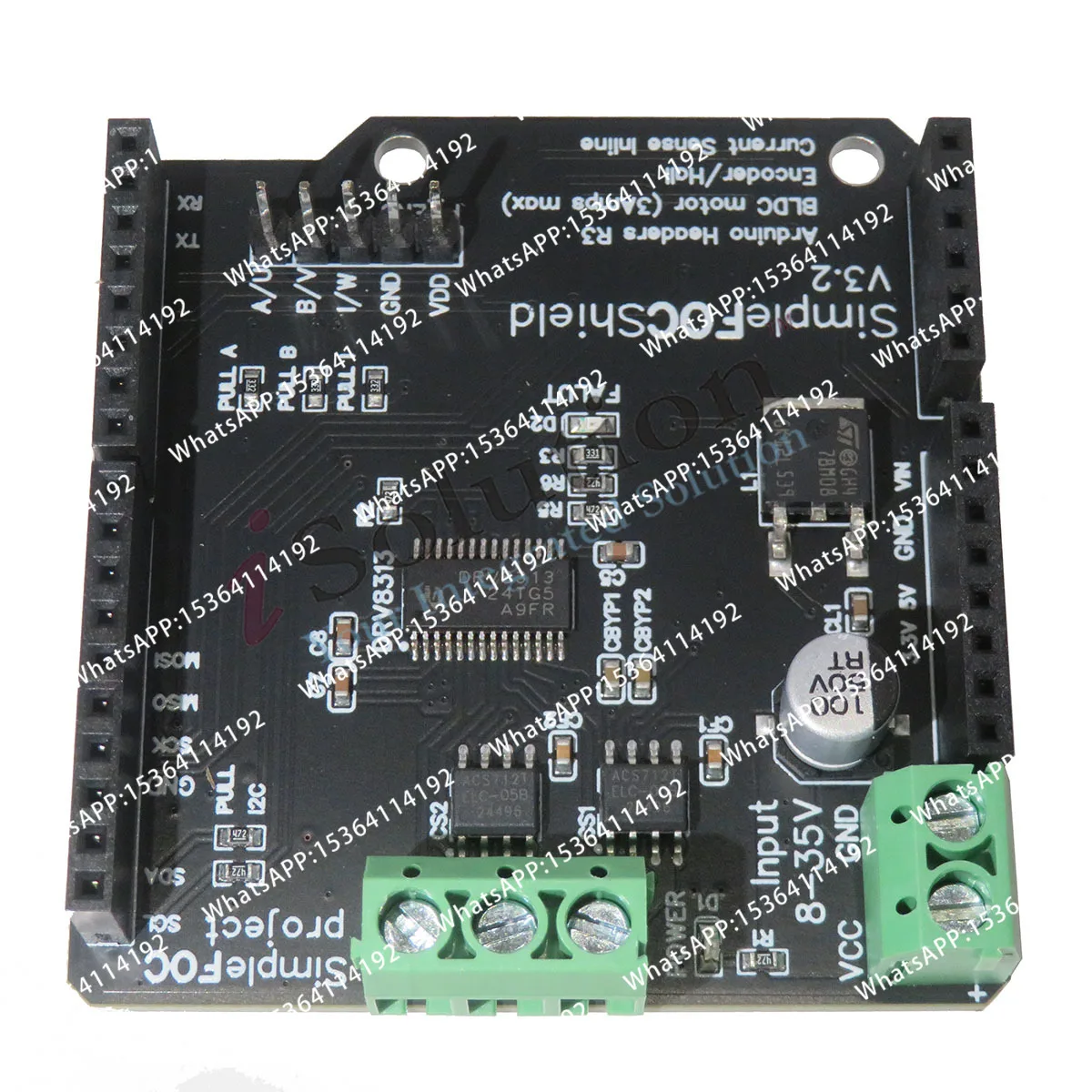 Фото Плата контроллера двигателя SimpleFOC Shield V2.0.4 V3.2 FOC BLDC для Arduino Servo №3