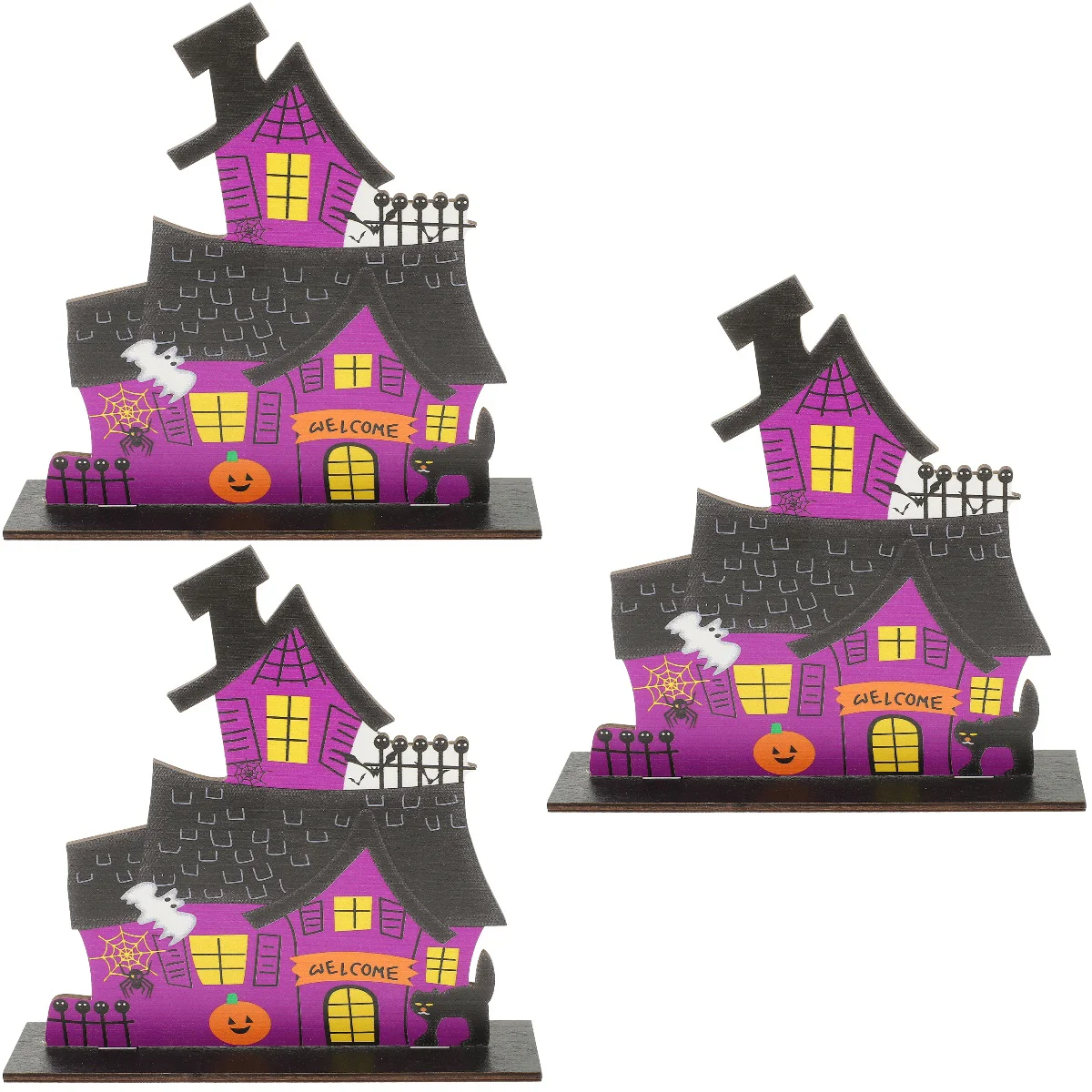 

3 PCS Wooden Decoration Halloween Table Sign Festival Ornament Party Craft Decorations Supplies