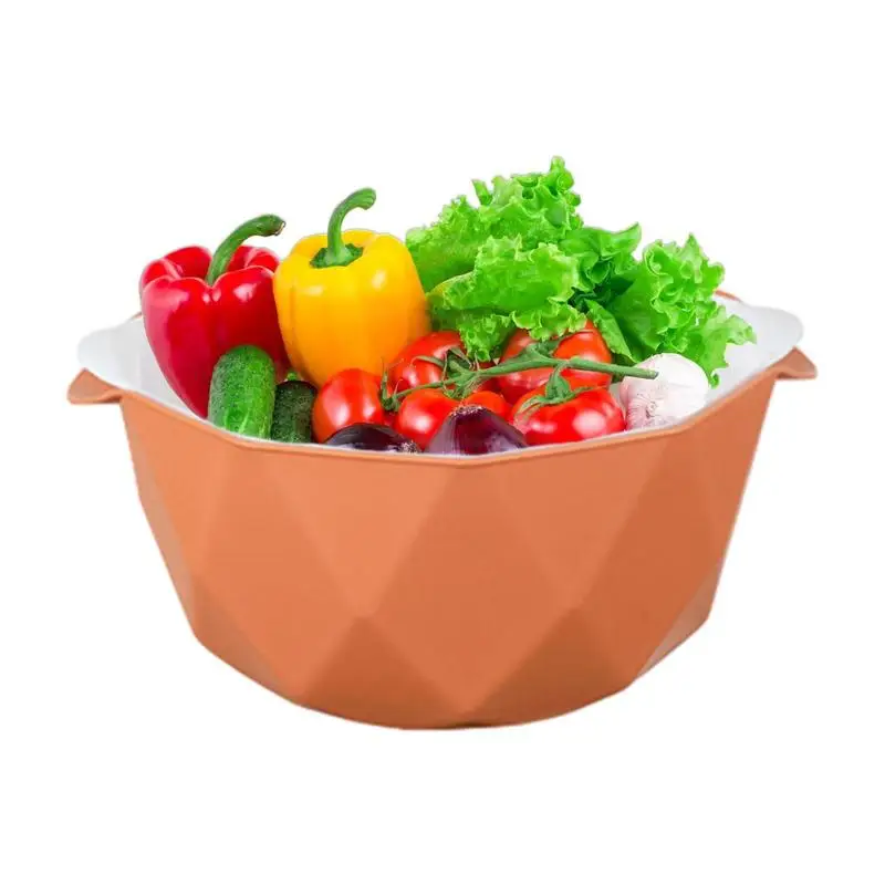 

Kitchen Colander Bowl Set 2 In 1 Vegetable Fruit Strainers With Dual Handles Multiuse Colander Fruit Vegetable Washing Basket