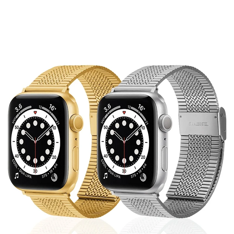 

Ремешок из нержавеющей стали для Apple Watch 6 7 SE, тонкий металлический браслет для iWatch Series 5 4 3 2 1, 40 мм 41 мм 44 мм 45 мм