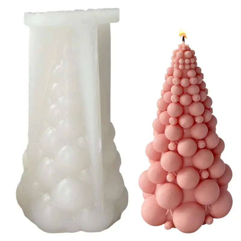 

Christmas Silicone Molds For Resin 3D Bubble Christmas Tree Silicone Mold Handmade Mould For Soap Chocolate Cake Cupcake