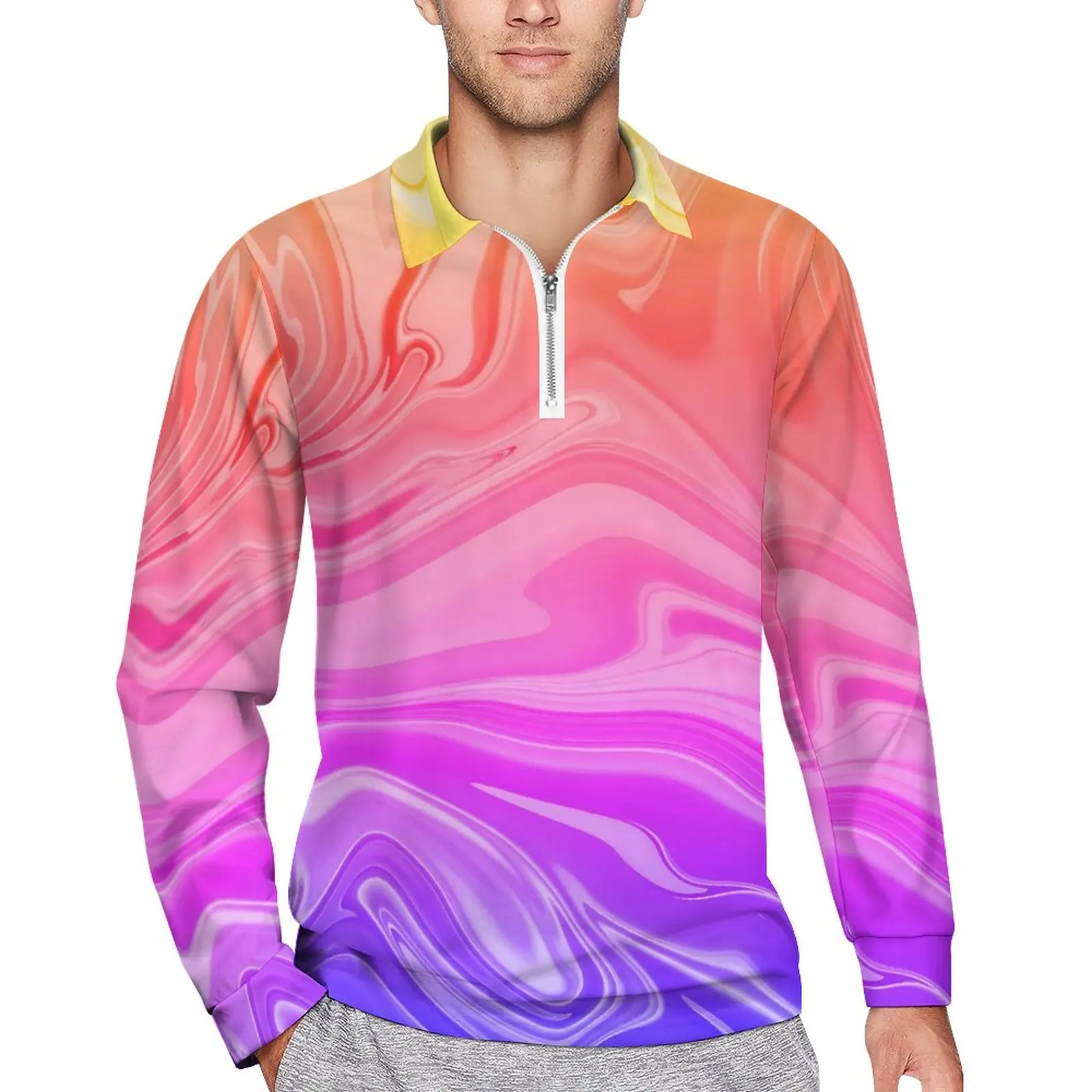 

Рубашка-поло с длинным рукавом, с градиентом