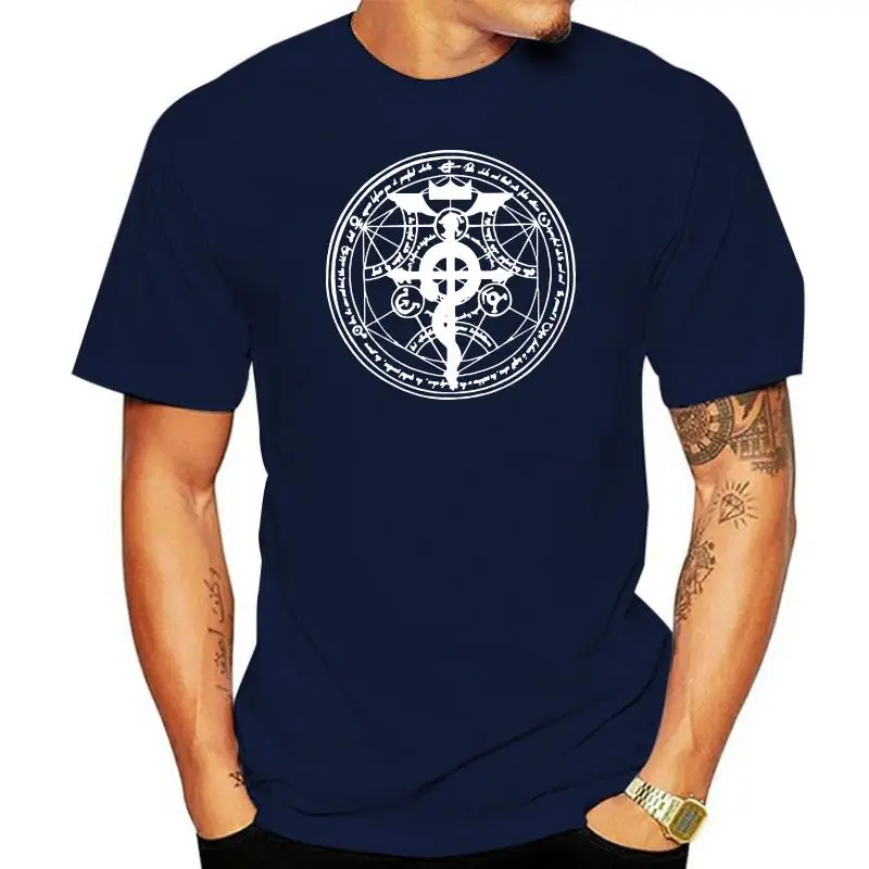 

Мужская футболка с коротким рукавом FMA, цельнометаллическая футболка с алхимиком, женские футболки, футболки, топы