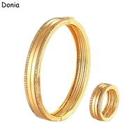 donia jewelry fashion full zirconium middle glossy micro inlaid aaa zircon bracelet set creative open lady ring set