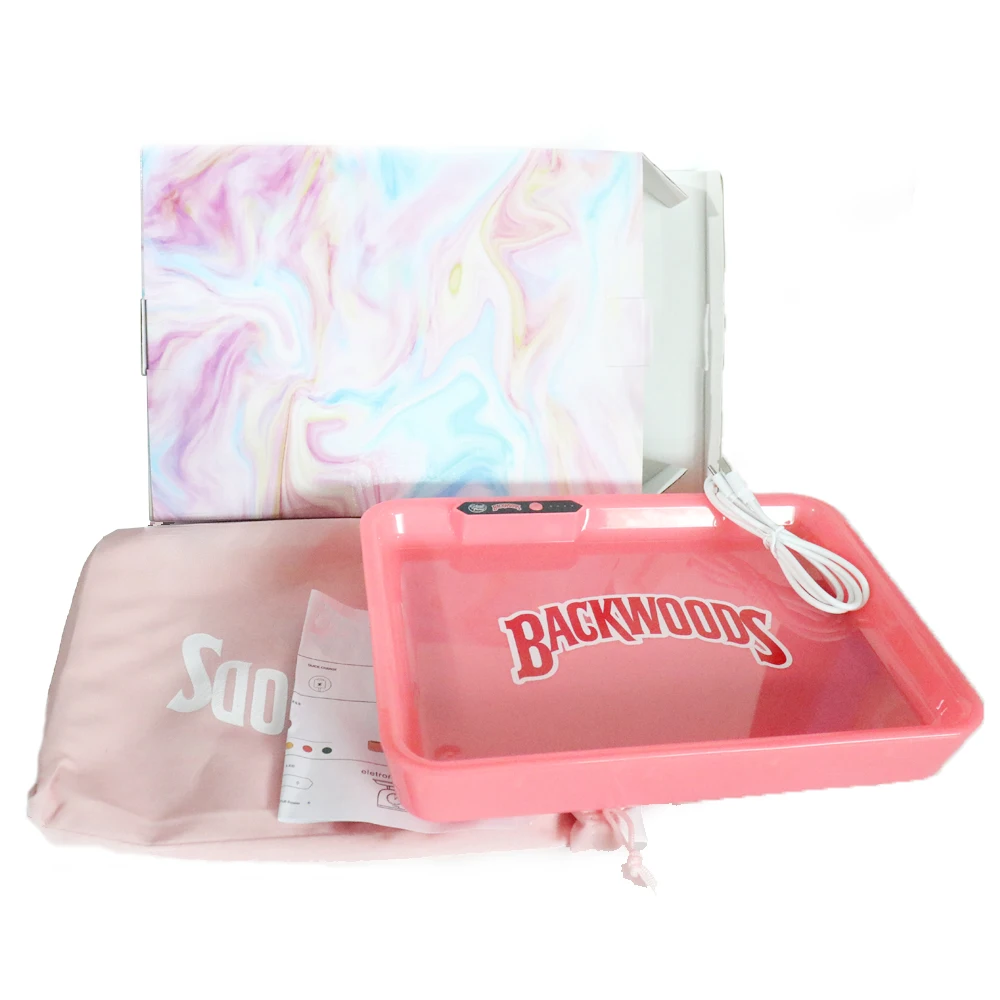 

LED Rolling Trays with Scale Manual Color Change Glow Tobacco Rolling Tray Herb Plate Multifunctional Smoking Accessories
