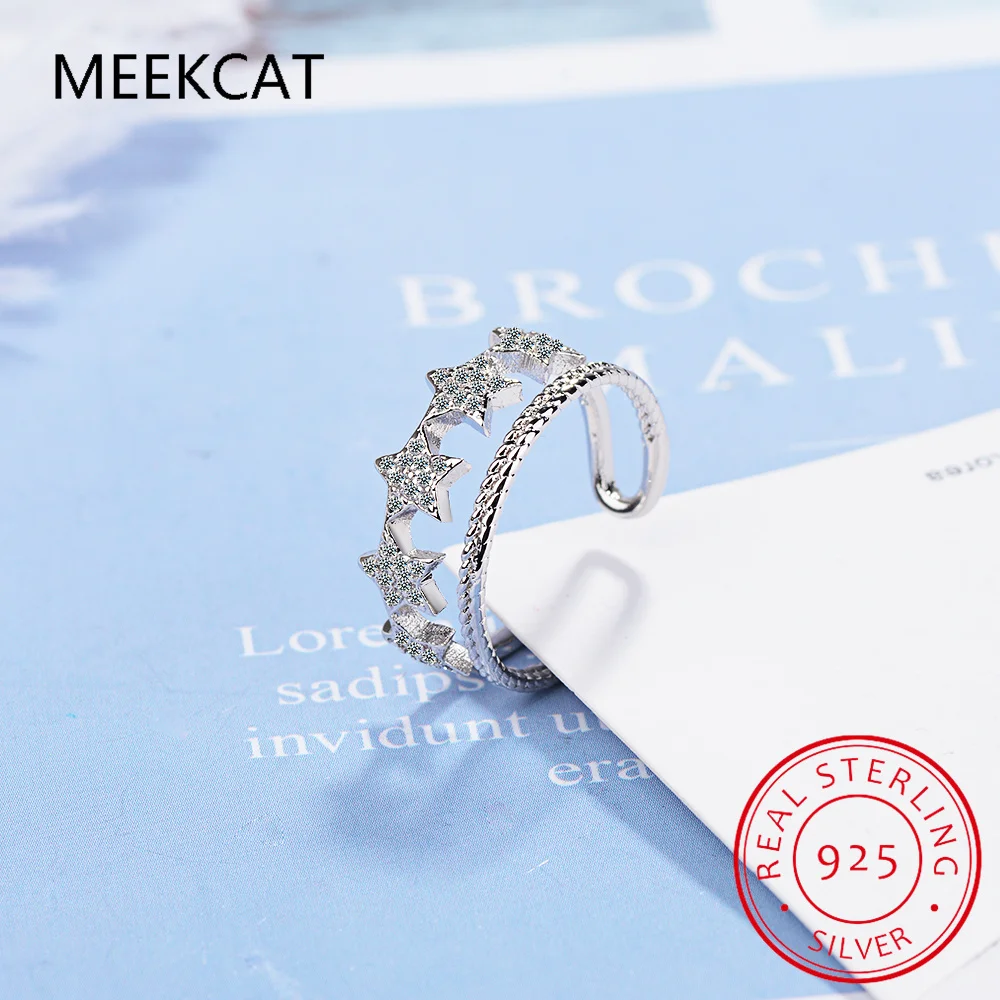 ГОРЯЧАЯ ПРОДАЖА кольцо со звездой из натурального серебра 925 пробы для женщин