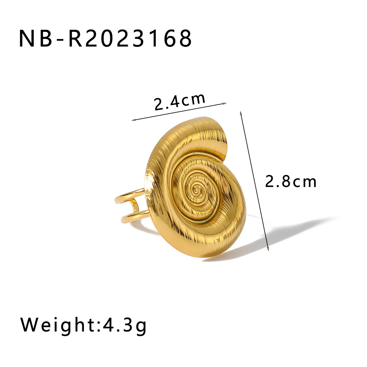 Ailodo раковина морская звезда открытые кольца для женщин 18-каратное золото с