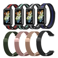 stainless steel strap for huawei band 7 magnetic sport loop wriststrap for huawei 6 pro honor band 6 metal bracelet correa