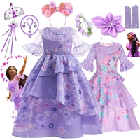 disney encanto isabela cosplay costume girls purple dress children fancy mirabel madrigal party kids princess clothing vestidos