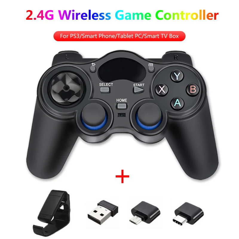 2.4GHz bezprzewodowy pad do gier kontroler do gier Joystick dla Android TV, pudełko z odbiornikiem USB na SmartPhone Tablet Best