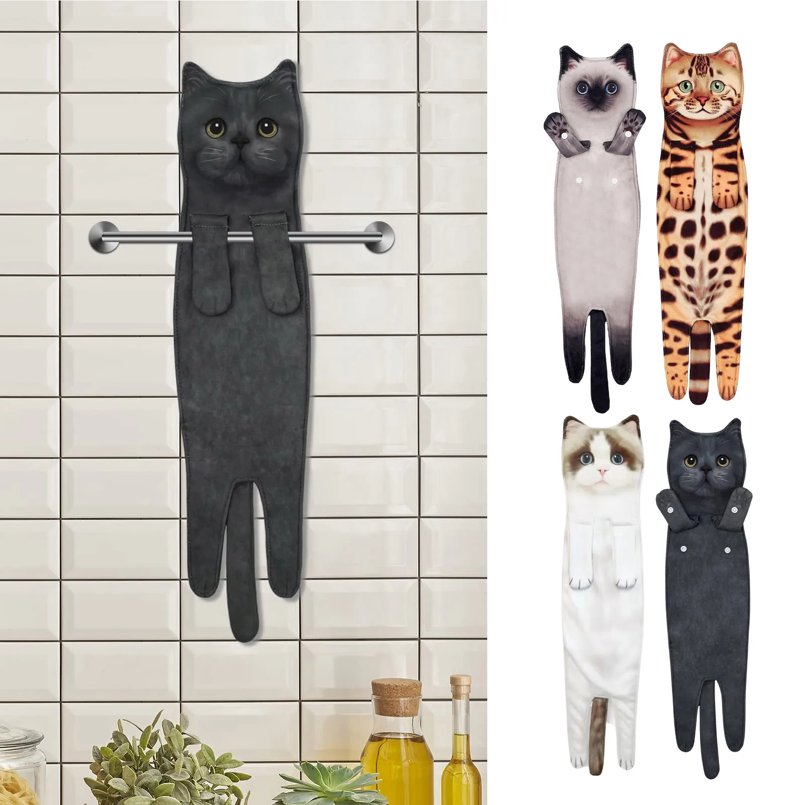 

Cute Cat Shaped Towels Durable And Comfortable Absorbent Towels Bathroom Decorative For Women Men Home Housewarming Gifts