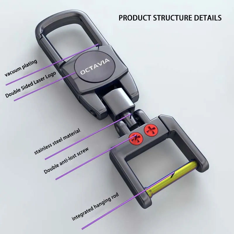 Автомобильный металлический брелок для ключей подвеска кожаное кольцо Skoda OCTAVIA 5E