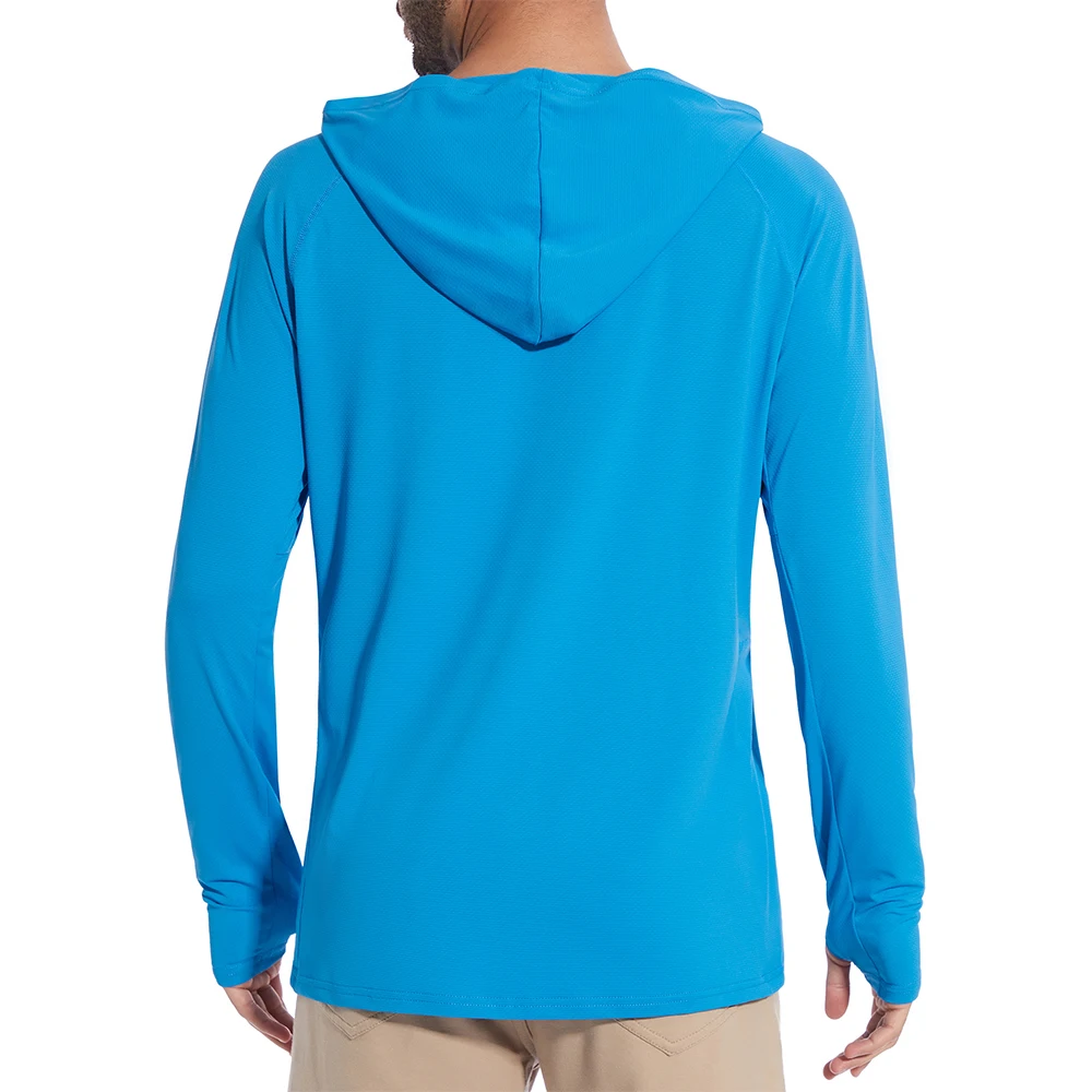 Men’s Long Sleeve Sun Protection Shirts UPF 50+ Quick Dry UV Protection Hoodie Shirt for Fishing Hiking Running
