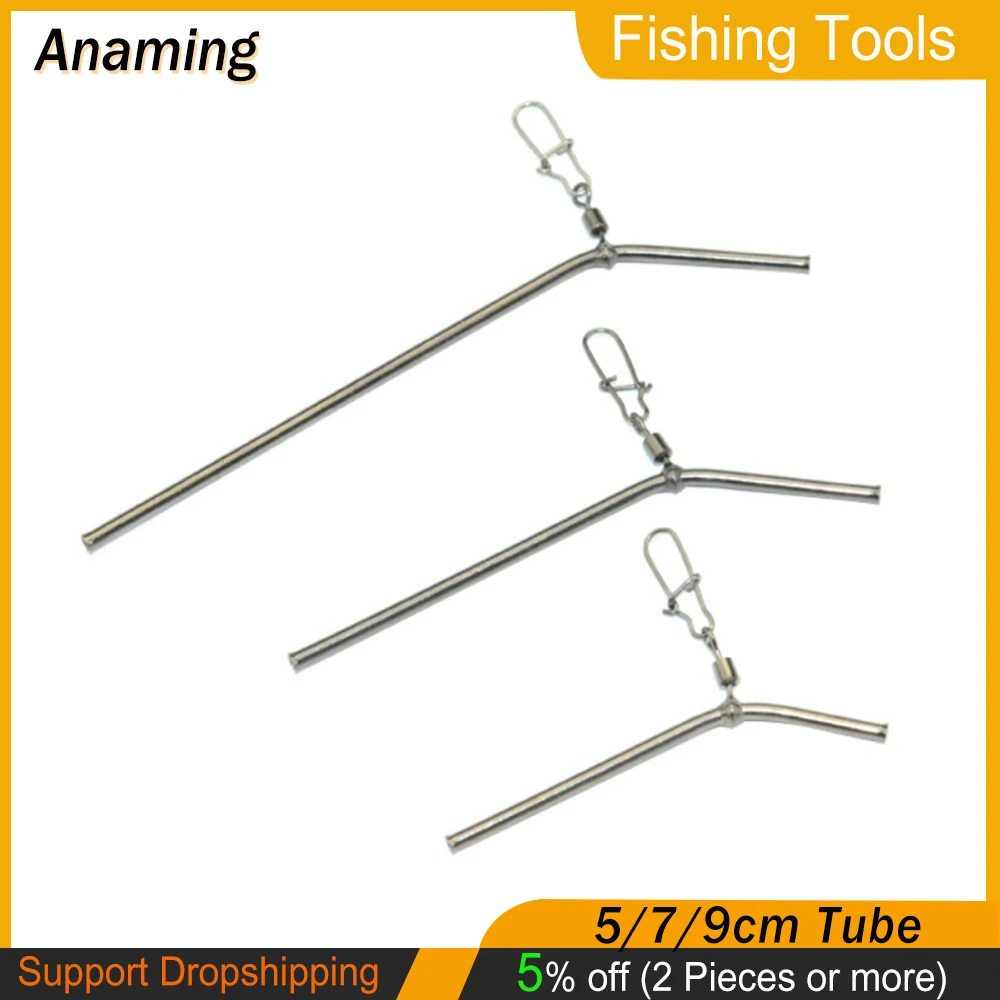 

5 Pcs/Set Small Balance Connector Fish Tackle Copper Accessories 5/7/9Cm Tube Balance Brass Tube Anti Tangle Booms Sea Fishing