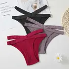 Сексуальные Женские однотонные спортивные бесшовные трусики