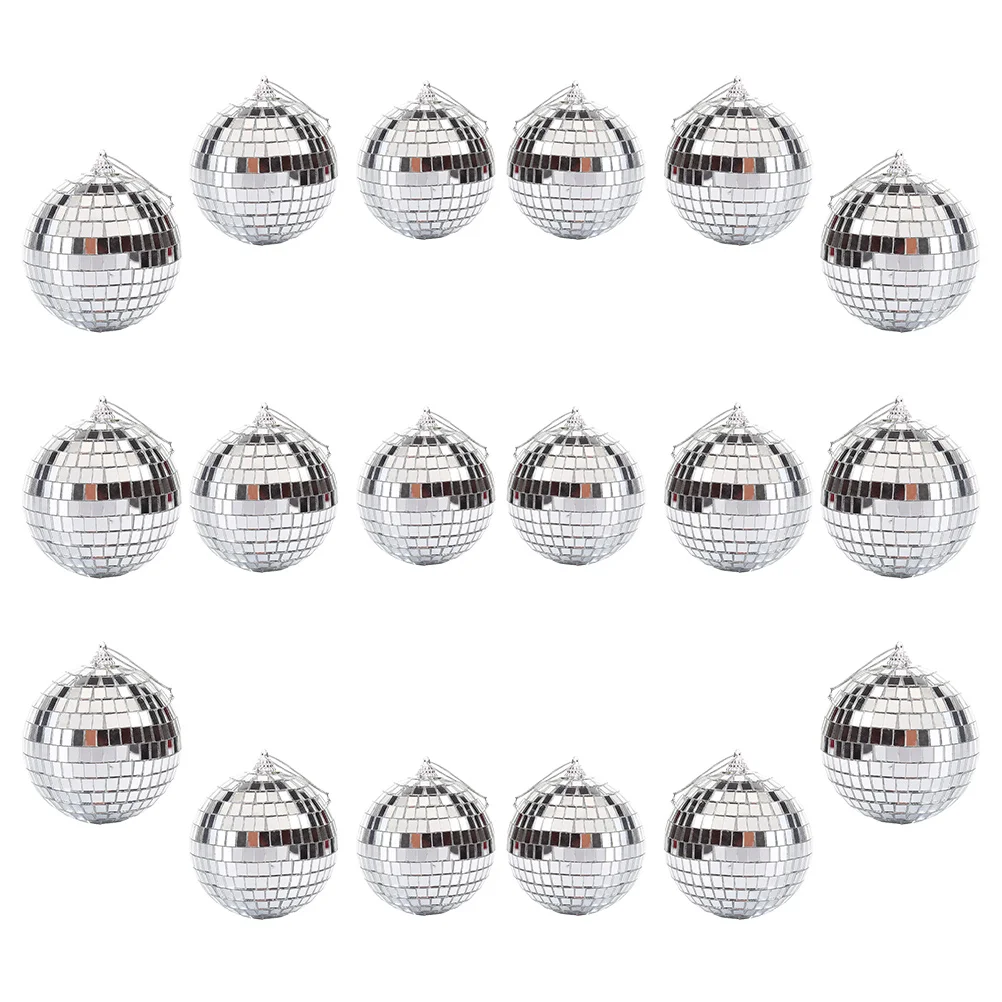 

18 Pcs Mirror Effect Balls Reflective Disco Cake Photo Prop Xmas Tree Hanging Decor Party Decorations