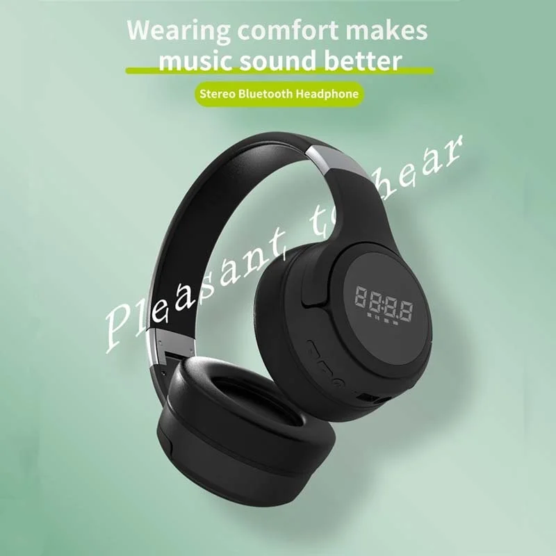 Купи B28 Wireless Headphones Noise Reduction Bluetooth Earphone Stereo Foldable Sport Headset With Mic LED Digital Display Recommend за 1,154 рублей в магазине AliExpress