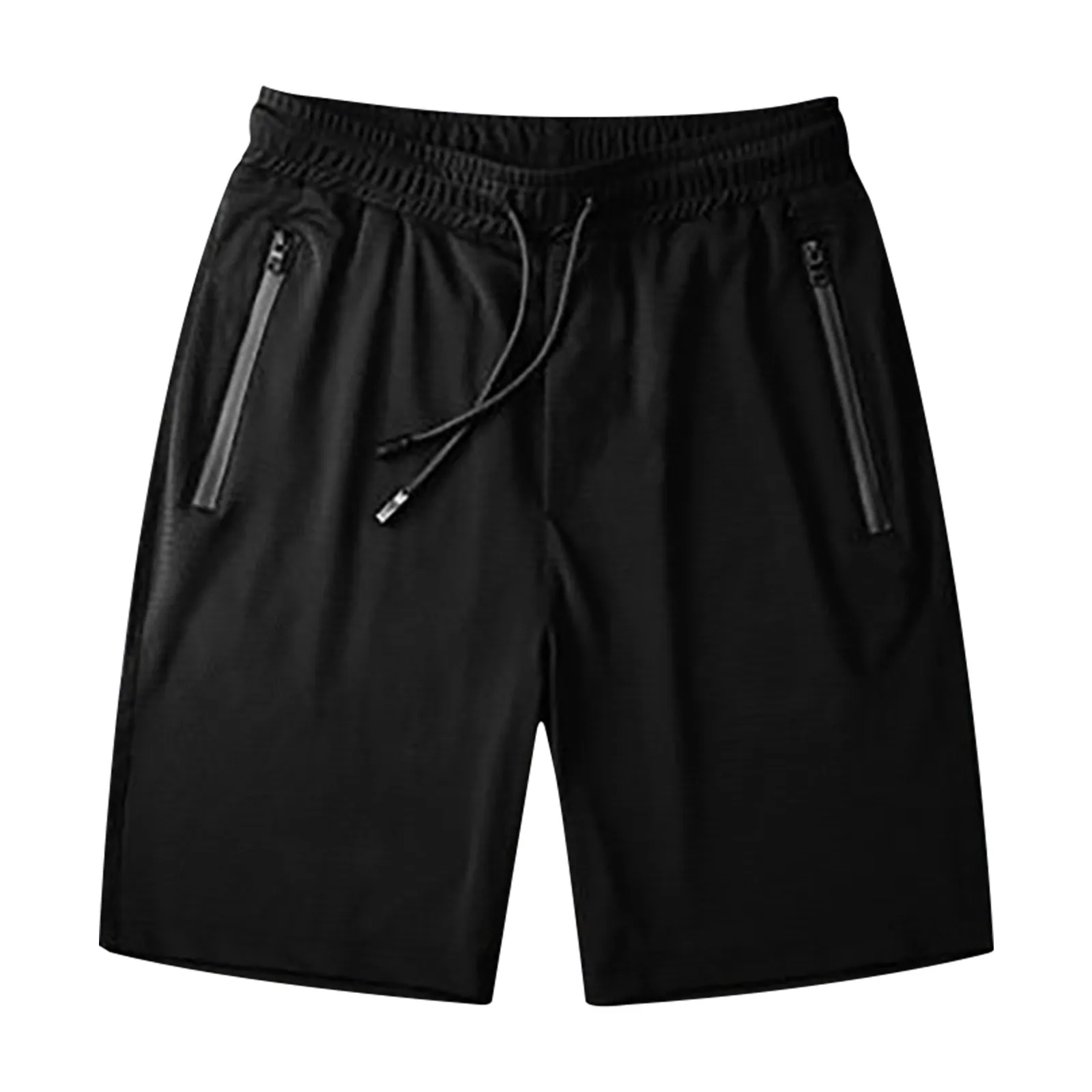 men's Casual Trend Loose quick-drying Shorts Ice Silk five-point Pants men's Zipper Sweatpants
