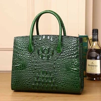 crocodile pattern women luxury handbag genuine leather women bags designer ladies hand bags fashion high quality womens handbag
