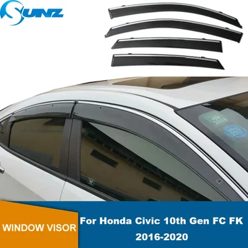 Window Visor For Honda Civic Hatchback 10th Gen FC FK 2016 2017 2018 2019 2020 Window Deflector Rain Guard Visor Weathershield