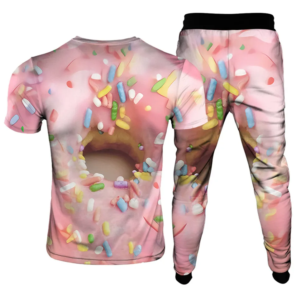 Мужской спортивный костюм Cartoon Food Dount Unicorn Cloud Rainbow Ice Cream Star из полиэстера