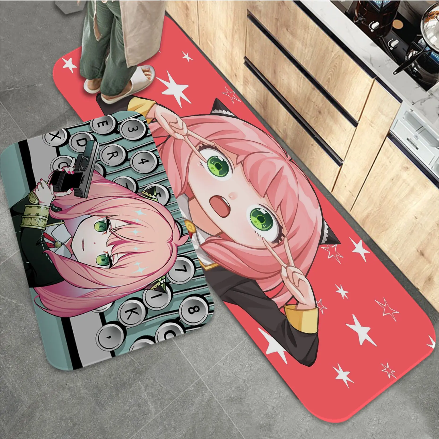 

Anime Spy X Family Anya Forger Floor Carpet Retro Multiple Choice Living Room Kitchen Rug Non-Slip Welcome Rug