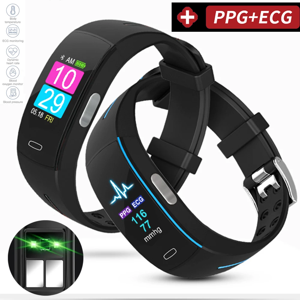 P3 Plus Smarter Body Temperature Monitoring Wristband ECG And  PPG Smart Watch Heart Rate Blood Pressure