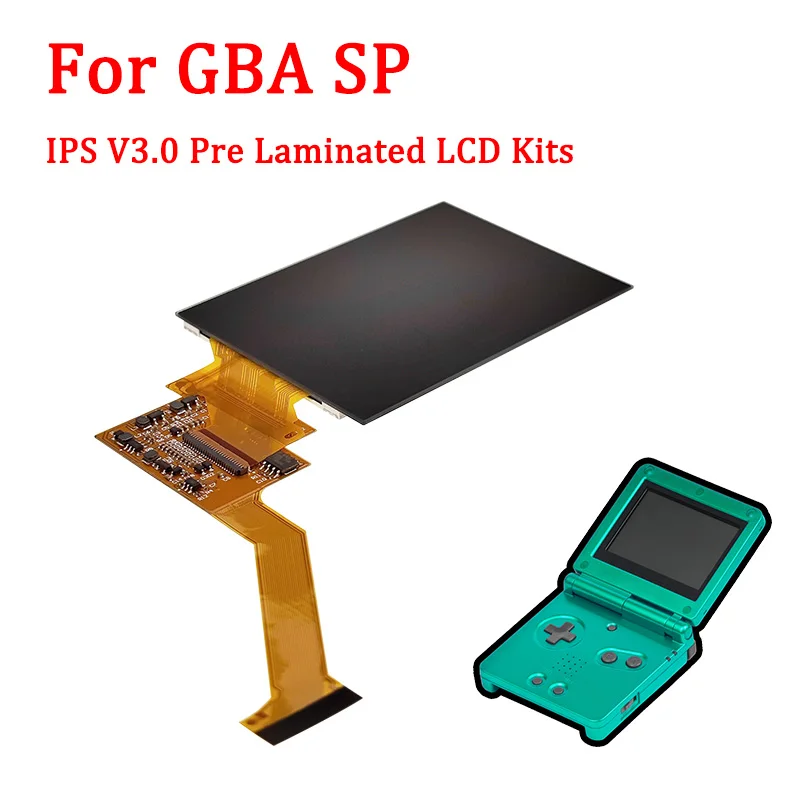 IPS V3 LCD Screen Replacement Kits for GBA SP IPS LCD Backlight Screen High Brightness Pre Laminated Display LCD Kits For GBASP