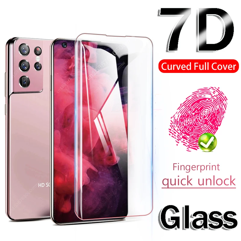 

7D Tempered Glass For Samsung S21 Plus Ultra Note 20 S20 Screen Protector On S10 Plus S10 S8 S9 5G E Protective Glass S 20 21 10