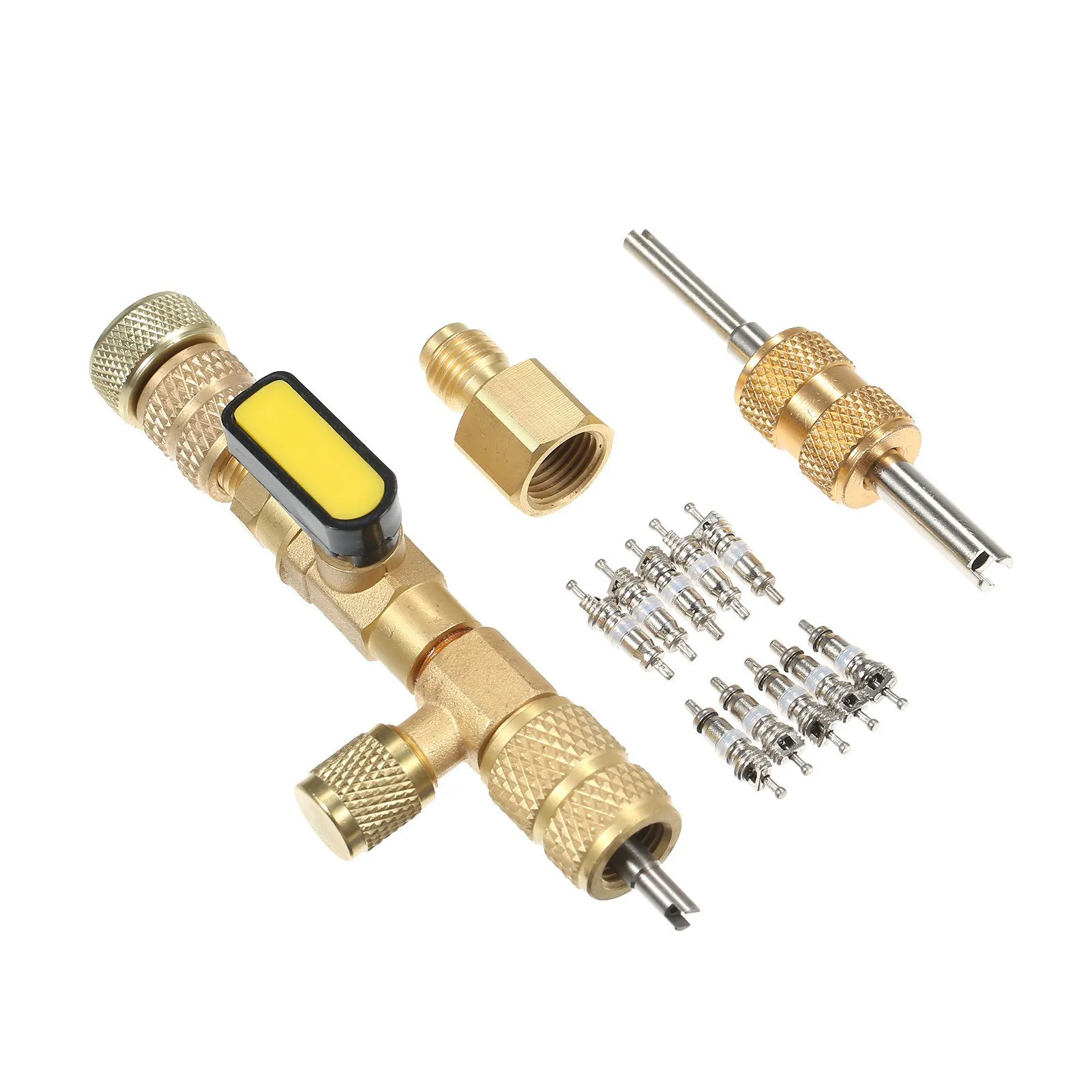 

Valve Core Remover Installer Tool with Dual Size SAE 1/4 & 5/16 Port Compatible with R22