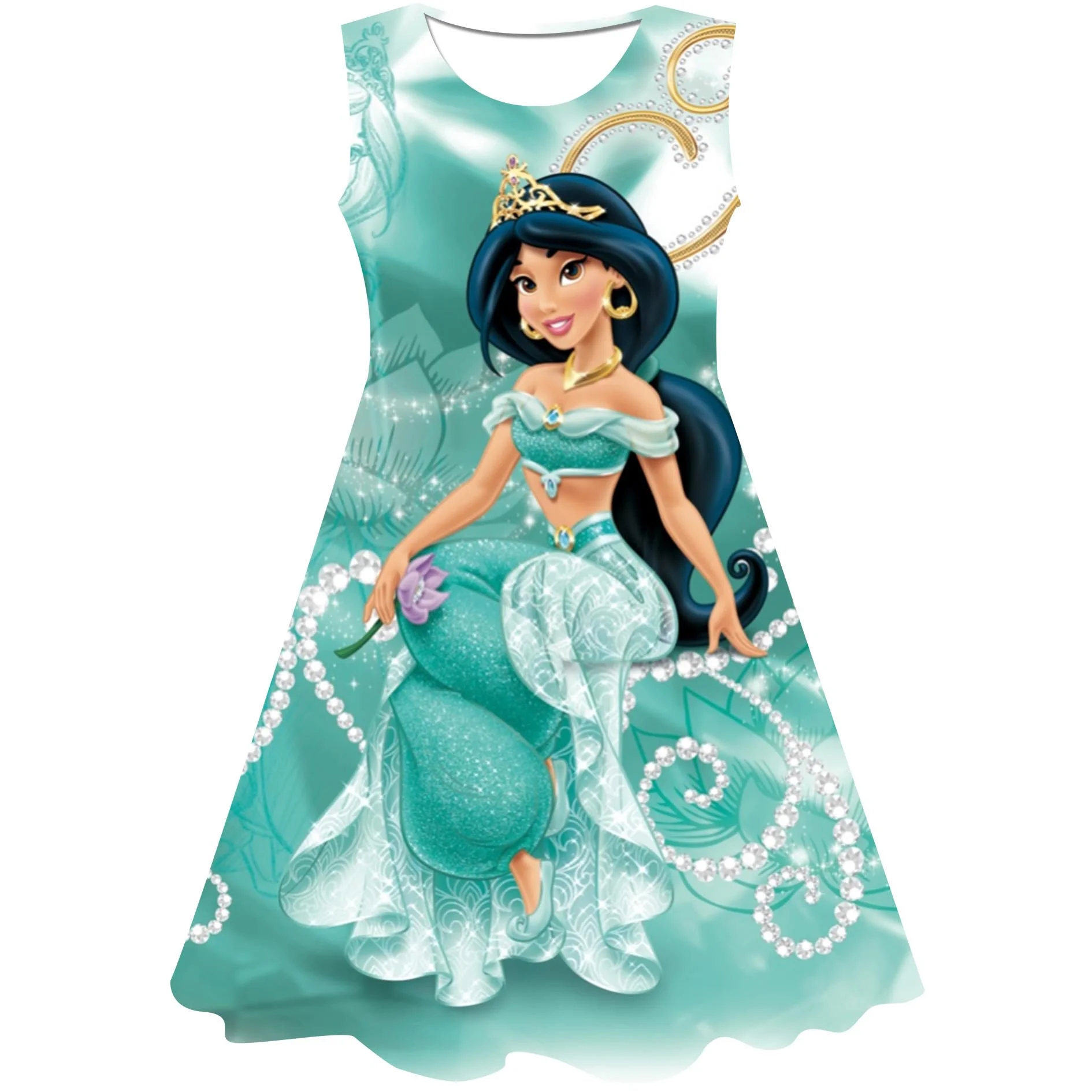 

Girls Arabian Princess Costume Jasmine Dress for Carnival Children Aladdin Lamp Fancy Outfit Girl Birthday Party Clothes 1-10Y