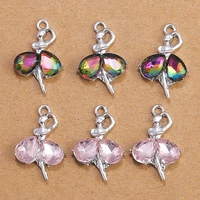 10pcs 14x22mm cute crystal angel charms pendants for jewelry making women fashion drop earrings necklaces diy crafts accessories