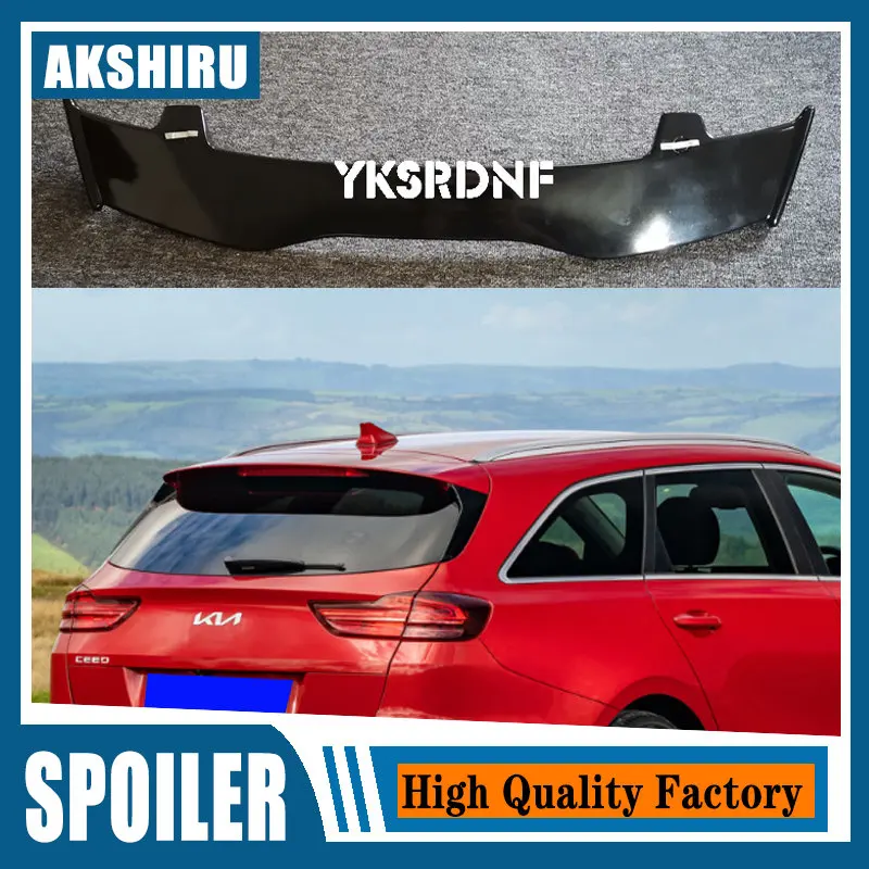 

Для KIA Ceed 2018 2019 2020 2021 2022 спойлер из АБС-пластика углеродного волокна вид хэтчбека крыши заднего крыла корпуса комплект аксессуаров