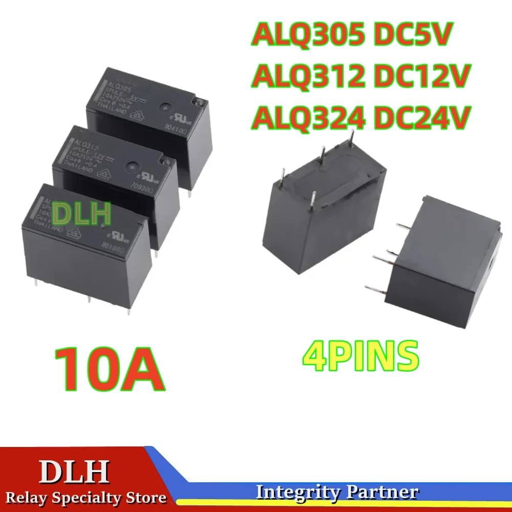 

10 шт./лот 100% новое оригинальное реле ALQ305 ALQ312 ALQ324 4pin 10a250v группа нормально открытых может заменить JQ1AP DC5V 12V 24V