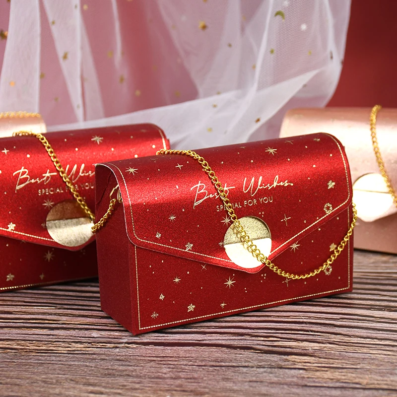 5 шт. Сумочка конфетная коробка с цепочкой свадебные подарочные коробки