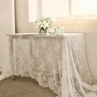 lace white tablecloth polyester solid color hollow out table covers household desktop clothes home decor wedding dining table