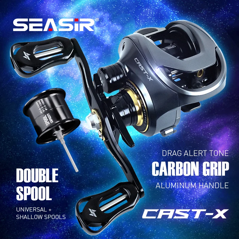 SEASIR Cast-X Double Spool Baitcasting Mico Fishing Reel 7.3