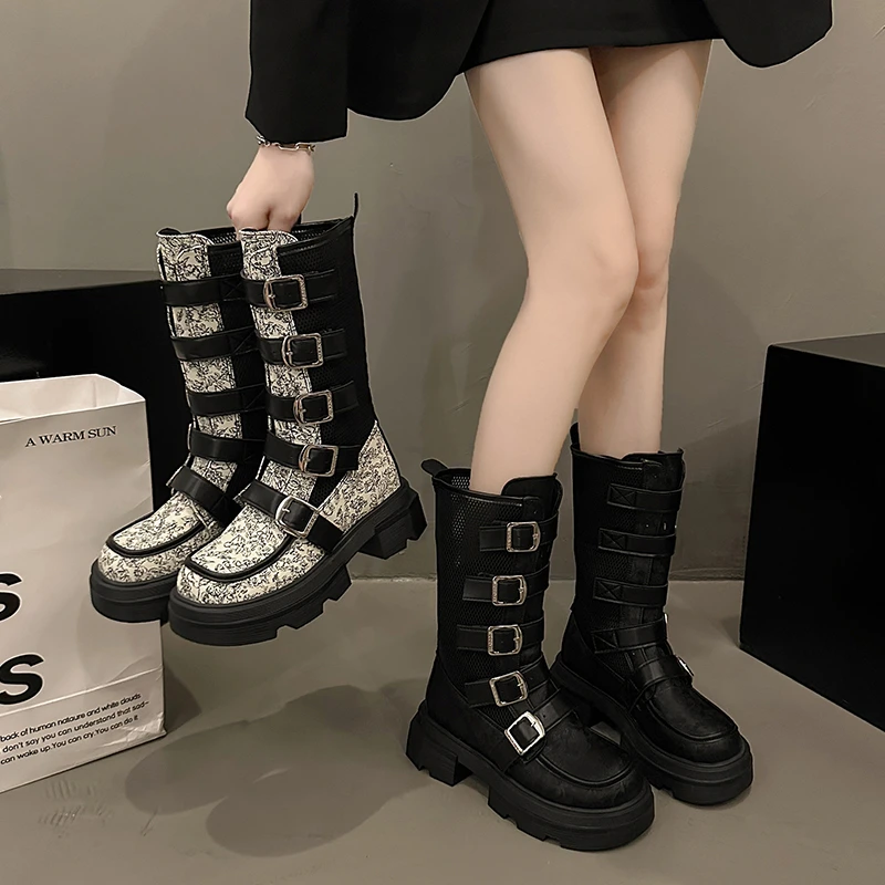 eksplozja wysokiej jakości buty damskie klamra paska modny nadruk oddychające sto wygodne zwiększenie wysokości