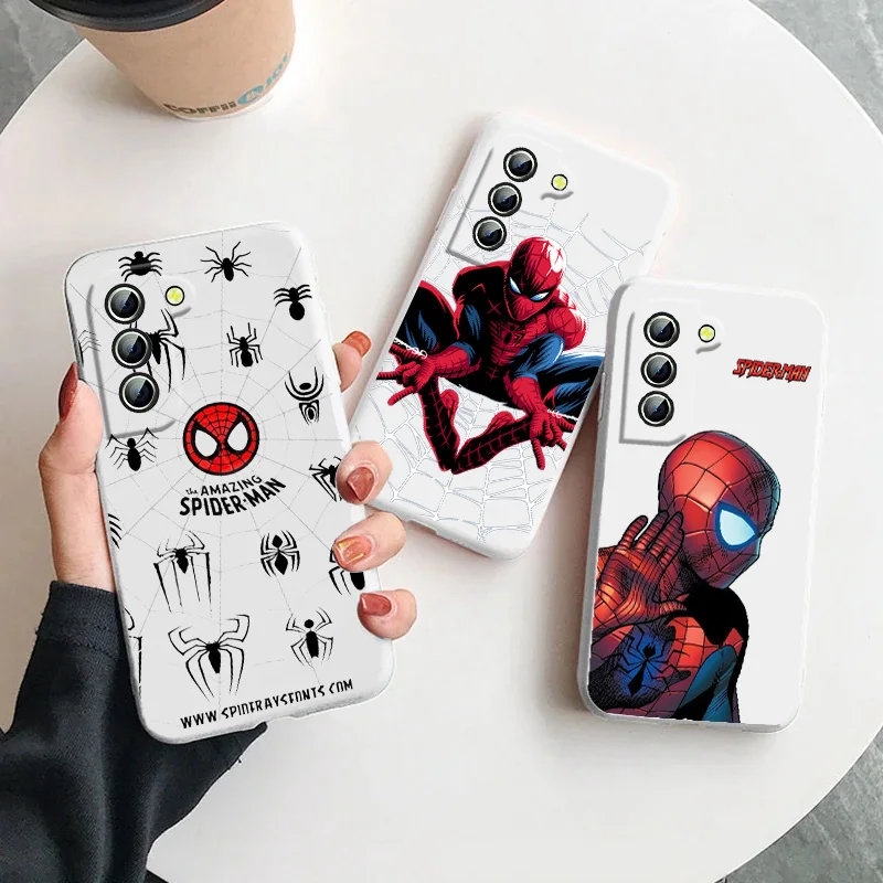 

Marvel Avengers Spiderman For Samsung Galaxy S23 S22 S21 S20 FE Ultra Plus S10 Lite 5G Liquid Rope Phone Case
