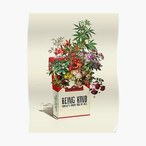 

Be Kind Flowers Poster Poster Wall Home Art Painting Print Decor Vintage Decoration Mural Picture Room Modern Funny No Frame