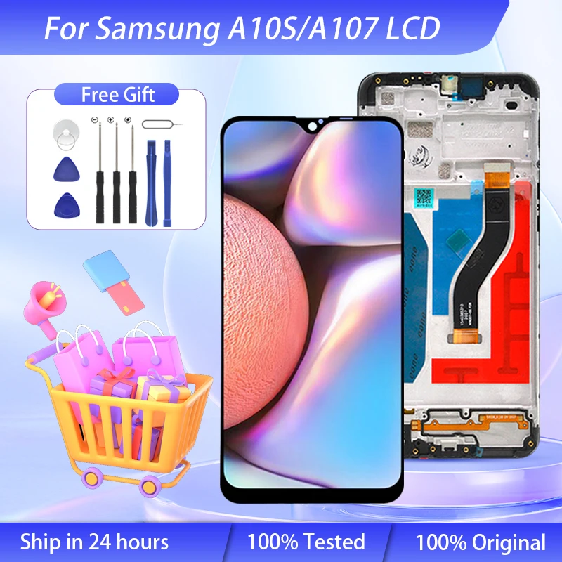 

Wholesale A10S Display For Samsung Galaxy A107 Lcd A107FD Touch Screen Panel Glass Digitizer Assembly Free Shipping With Tools
