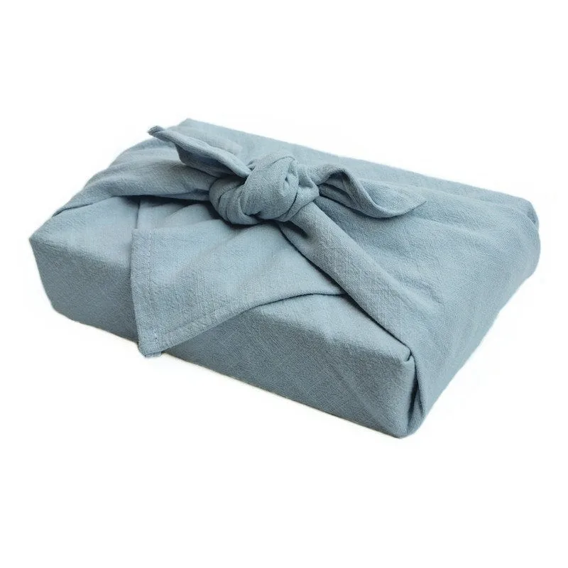 Furoshiki Wrap Cloth Cotton and Linen Solid Color Gift Box Wrapping Table Cloth Handkerchief Napkin 65x65cm