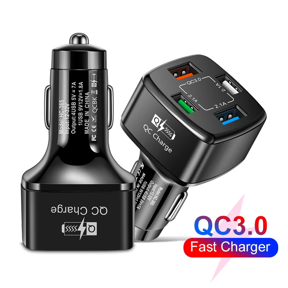 Автомобильное зарядное устройство DC 12-32 В с 4 USB-портами 35 Вт 7A QC 3 0 - купить по