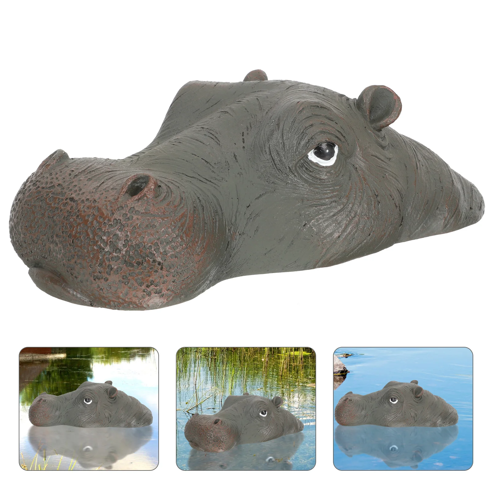 

Hippo Head Floating Decoy Pond Figurine Resin Alligator Pool Garden Water Decoration Crocodile Statue Float Decor Decorations