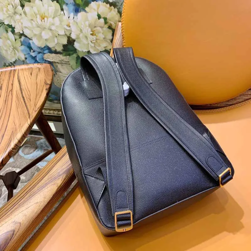 Fashion Backpack Black Genuine Leather Luxury Brand Classic Design Travel Bags Large Capacity Multifunction TB Female Bags